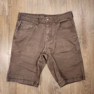 Prana Cargo Shorts Canvas Brown Workwear Hiking Outdoors Men's size 33 x 11